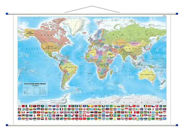 Świat polityczny - mapa rurki Pcv